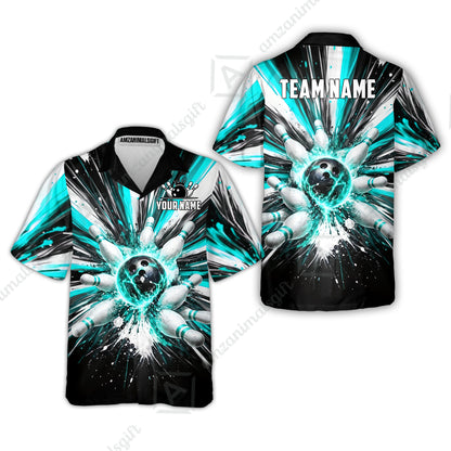 Custom Bowling Jersey Polo Shirt, Electric Burst Explosion, Custom Bowling Jersey Team Shirt For Players With Name and Team Name