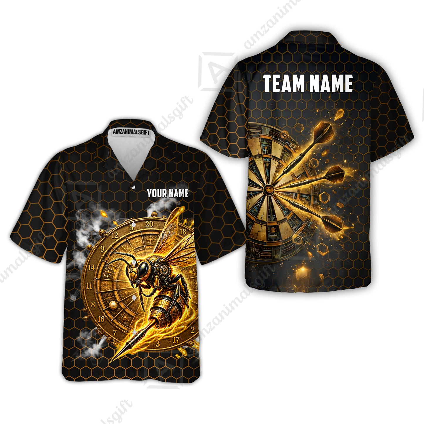 Custom Darts Team Jersey, Personalized Bee Strike Dart Polo Shirt For Players With Name & Team Name