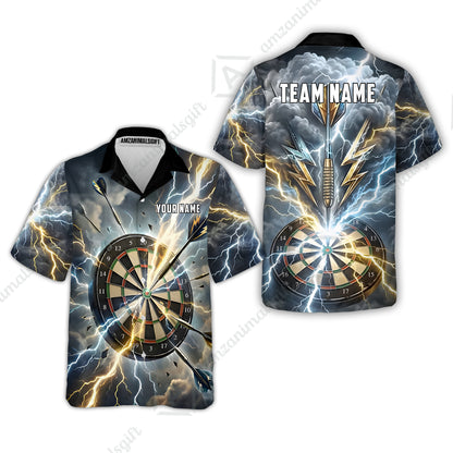 Custom Darts Team Jersey, Personalized Lightning Darts Polo Shirt For Players With Name & Team Name