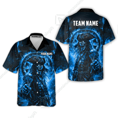 Custom Darts Jersey Polo Shirt, Ghost Pirate, Custom Dart Jersey Team Shirt For Players With Name & Team Name