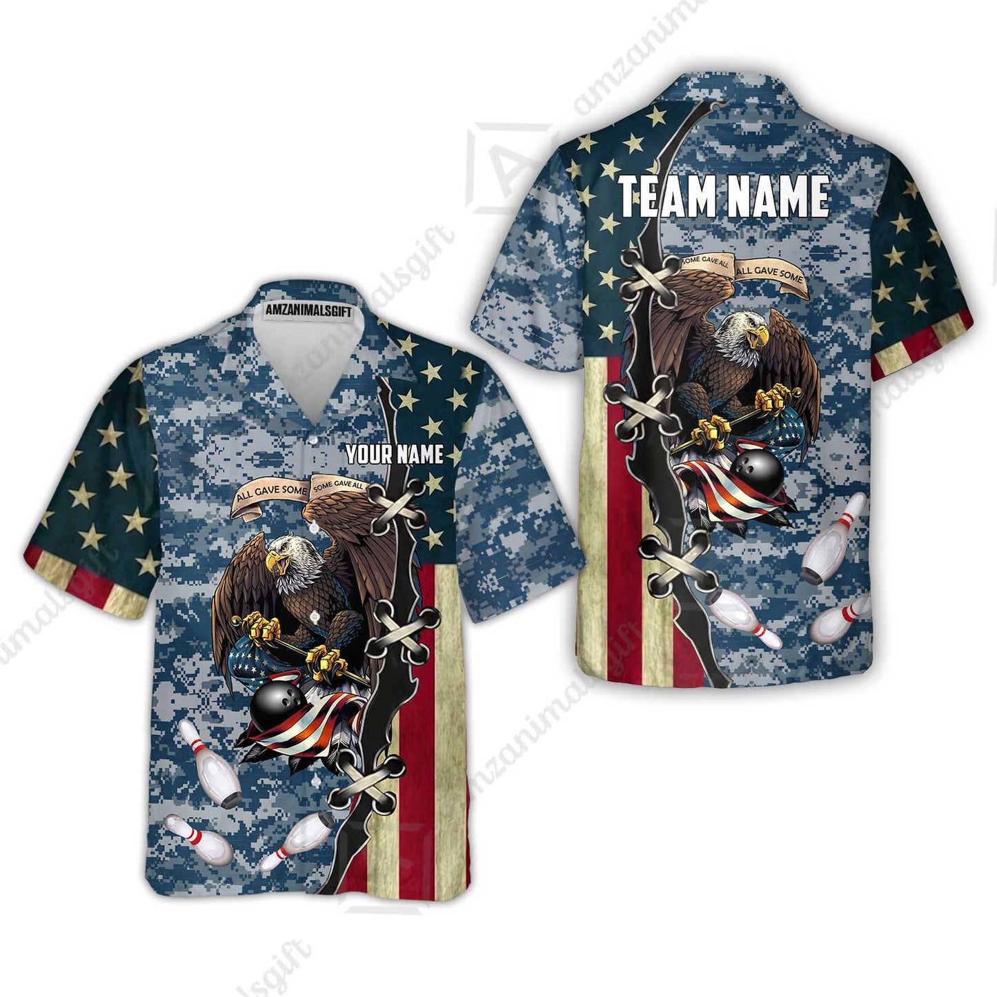 Custom Bowling Jersey Polo Shirt, All Gave Some Bowling, Personalized Name & Team Name