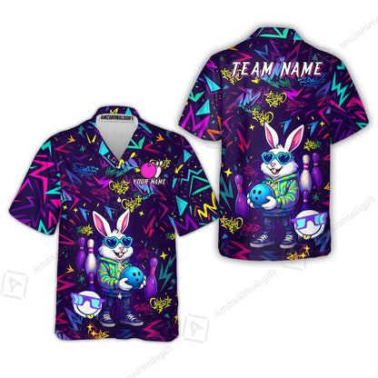 Custom Hip Hop Rabbit Bowling Jersey Polo Shirt, Custom Hip Hop Rabbit Bowling Jersey Team Shirt For Players With Name & Team Name
