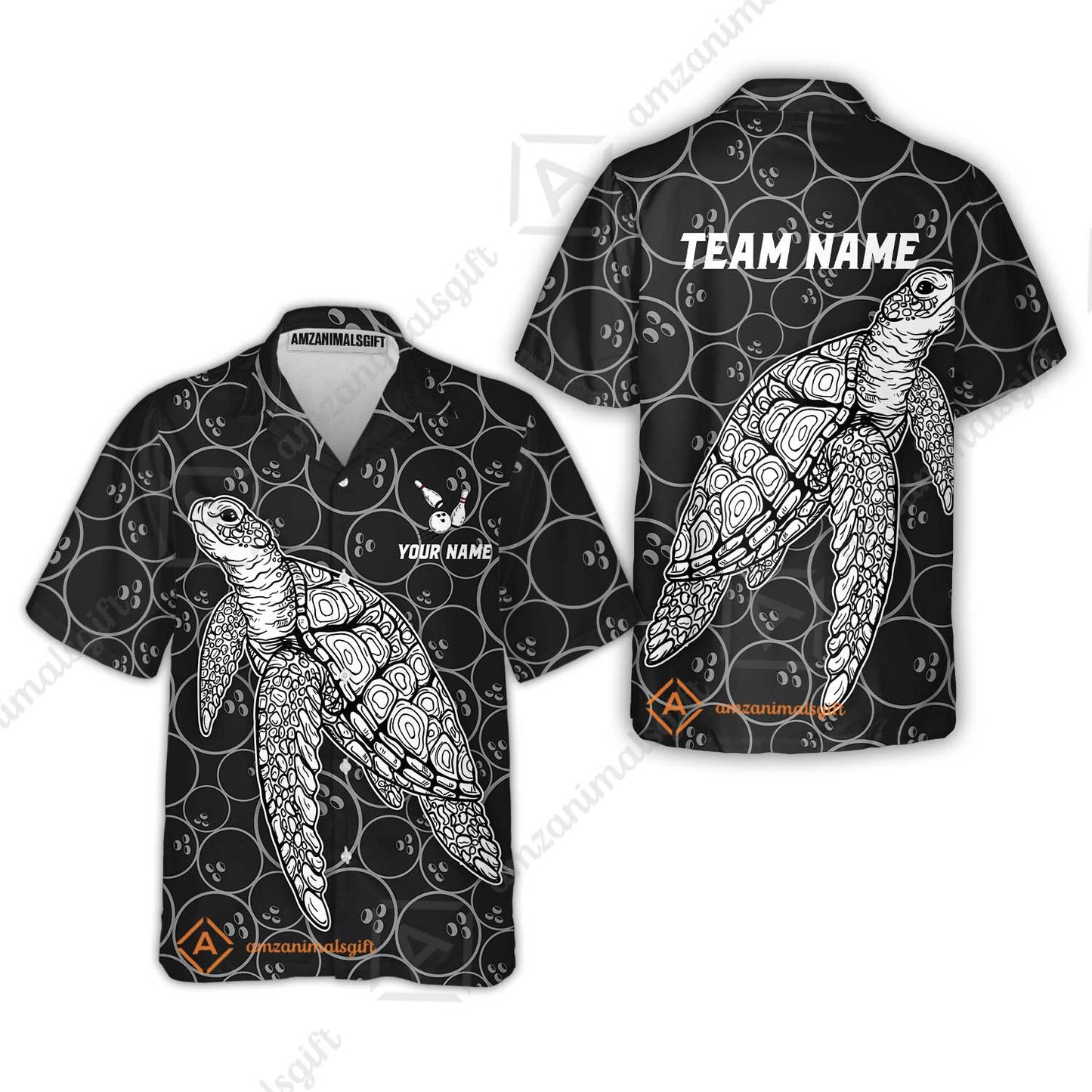 Customized Bowling Unisex Polo Shirt, Bowling Sea Turtle, Bowling Uniform - Personalized Name And Team Name