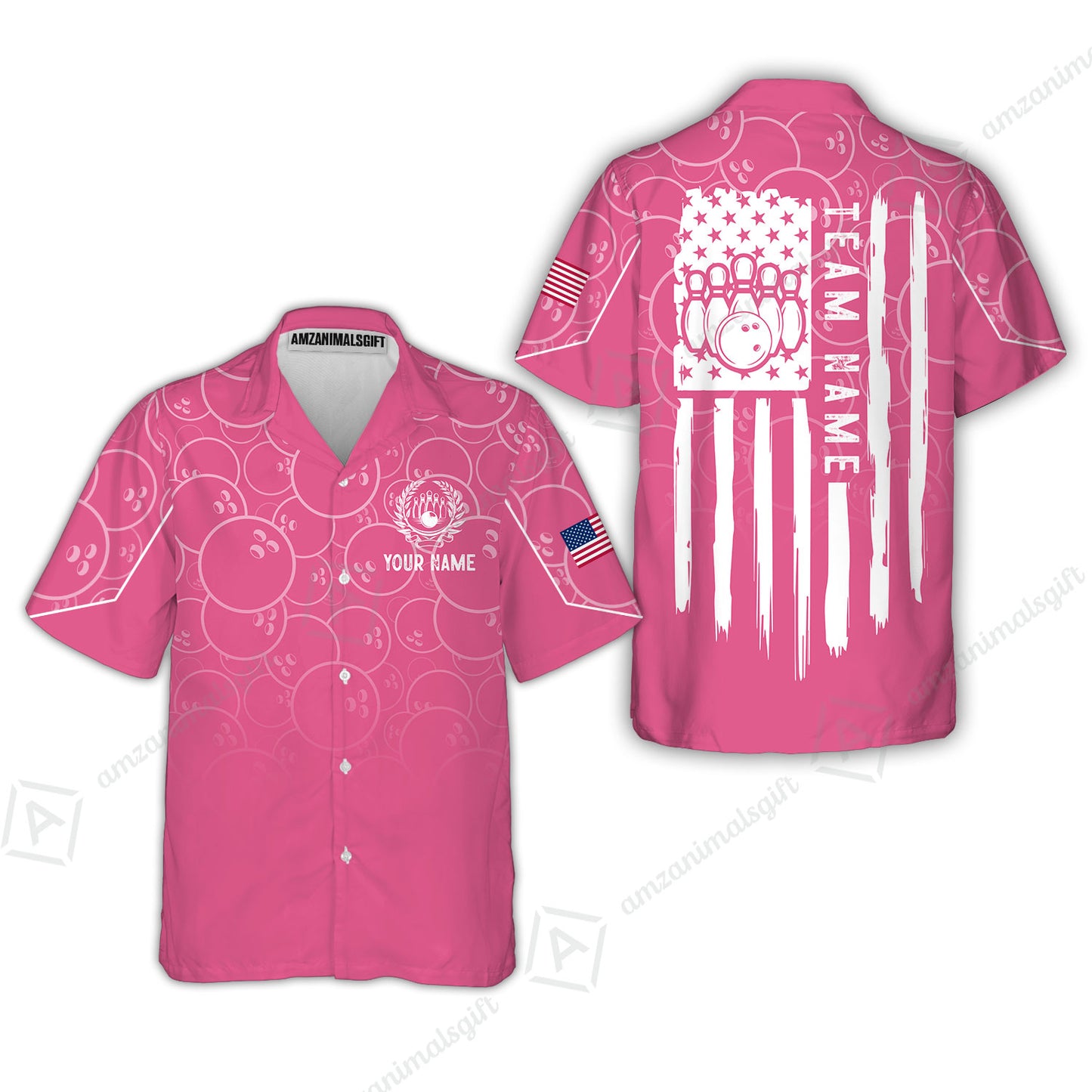 Custom Bowling Jersey Polo Shirt, Vibrant Kelly Ball Pattern Flag, Custom Bowling Jersey Team Shirt For Players With Name and Team Name