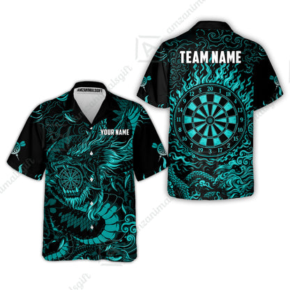 Custom Darts Jersey Polo Shirt, Dragon's Bullseye Darts, Custom Dart Jersey Team Shirt For Players With Name & Team Name