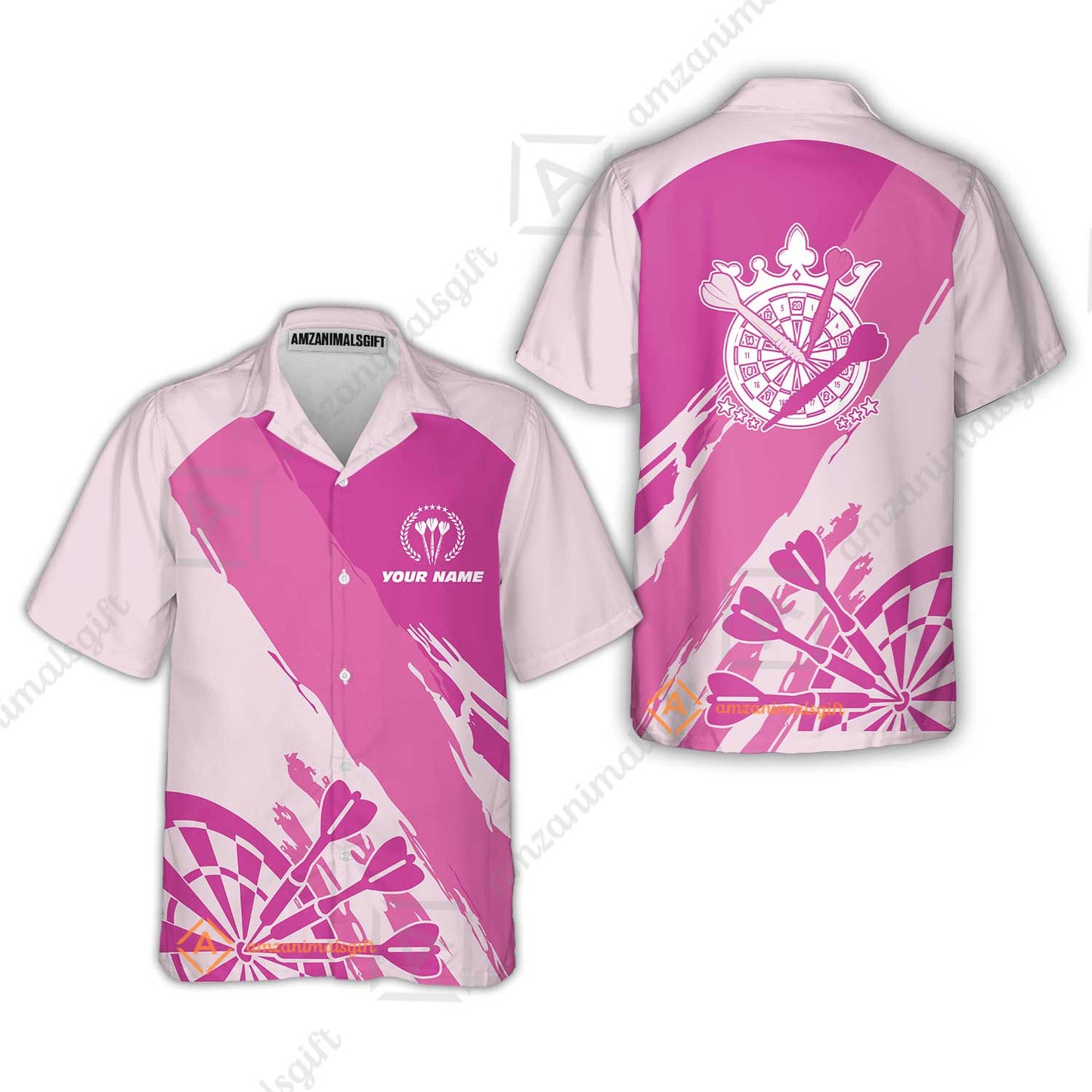 Customized Darts Women Polo Shirt, Light Dark Pink Team Shirt, Personalized Name Polo Shirt For Women - Perfect Gift For Darts Lovers, Darts Players