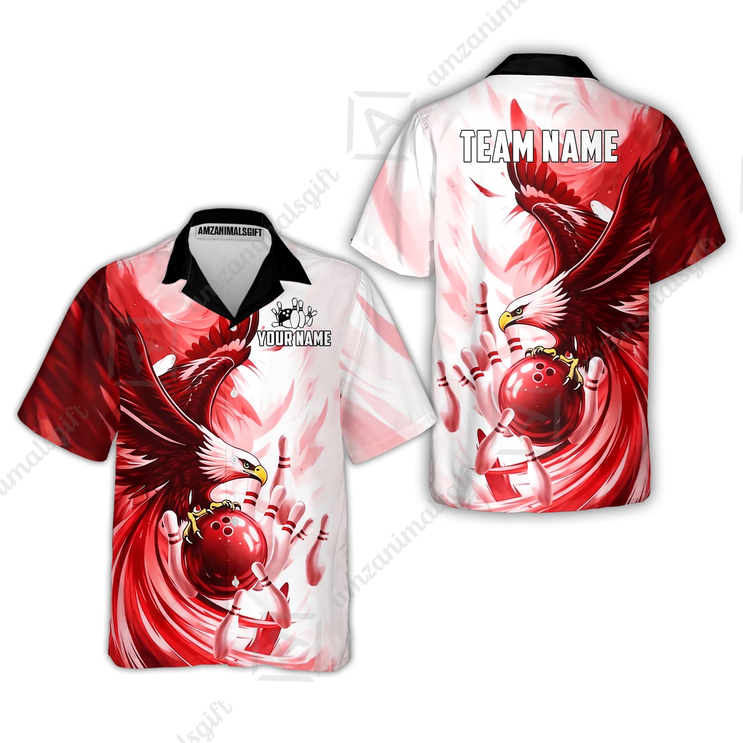 Custom Bowling Jersey Polo Shirt, Soaring Eagle, Custom Bowling Jersey Team Shirt For Players With Name & Team Name