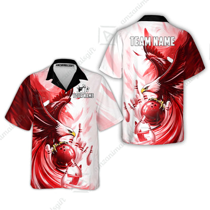 Custom Bowling Jersey Polo Shirt, Soaring Eagle, Custom Bowling Jersey Team Shirt For Players With Name & Team Name