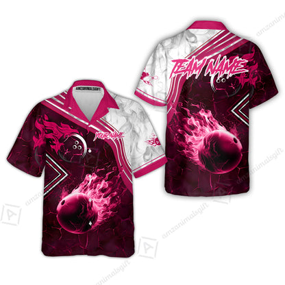Customized Bowling Unisex Polo Shirt, Fire & Smoke Bowling Ball, Bowling Uniform - Personalized Name And Team Name