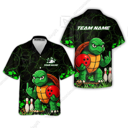 Customized Bowling Unisex Polo Shirt, Bowling Ninja Turtle, Bowling Uniform - Personalized Name And Team Name