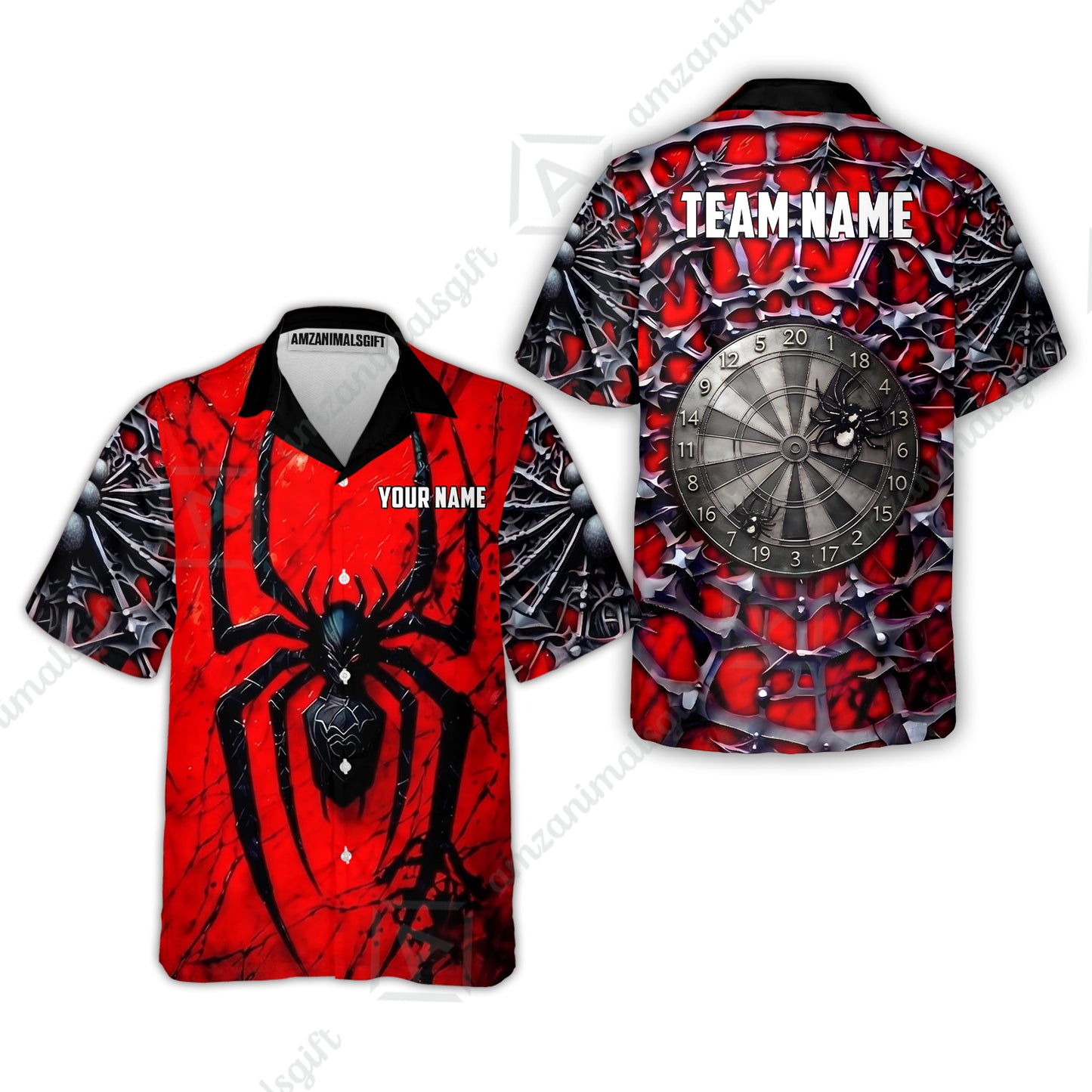 Custom Darts Jersey Polo Shirt, Gothic Widow Spiderweb, Custom Dart Jersey Team Shirt For Players With Name & Team Name