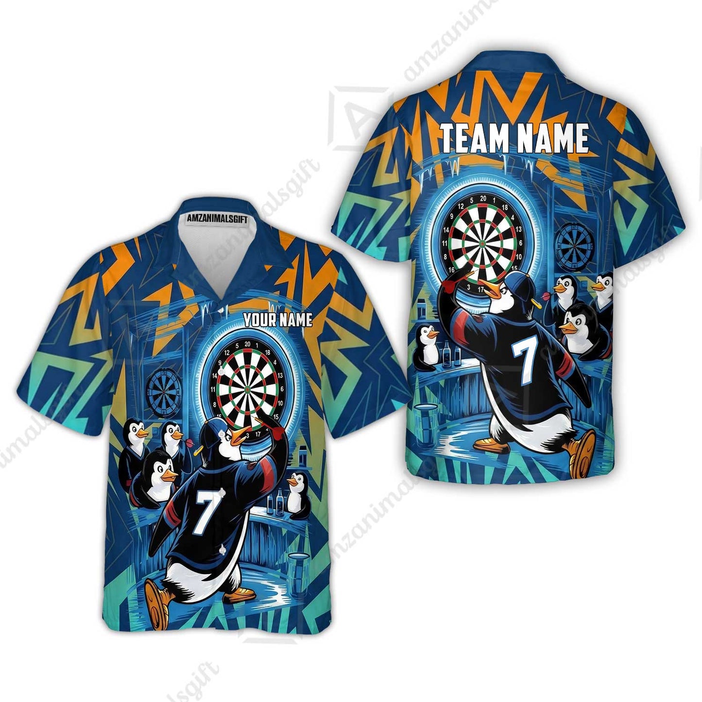 Custom Darts Team Jersey, Personalized Penguins Strike Dart Polo Shirt For Players With Name & Team Name