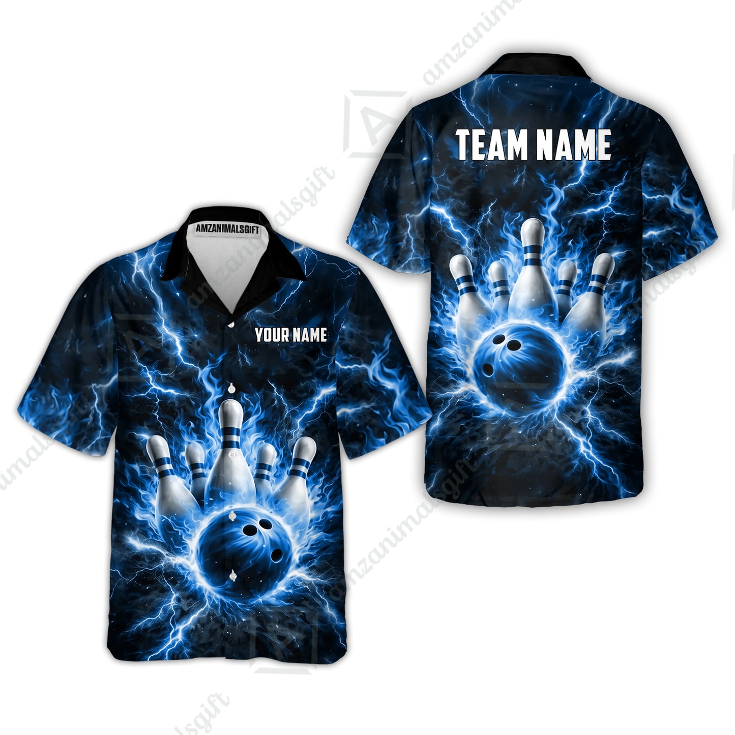 Custom Bowling Jersey Polo Shirt, Electric Lightning Storm Bowling, Custom Bowling Jersey Team Shirt For Players With Name and Team Name