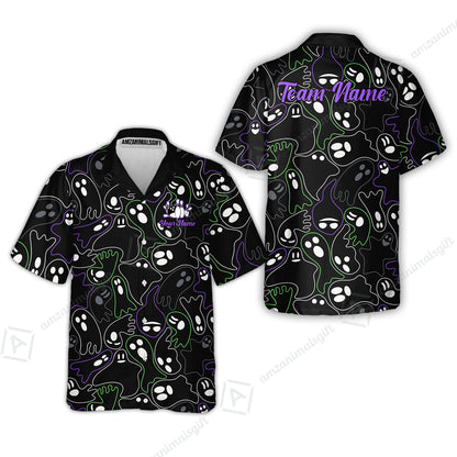 Custom Bowling Jersey Polo Shirt, Halloween Ghost Bowling, Custom Bowling Jersey Team Shirt For Players With Name & Team Name