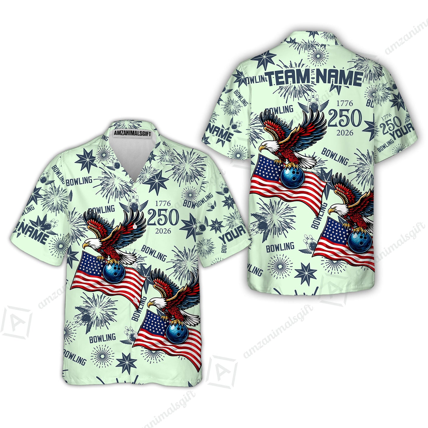 Custom Bowling Jersey Polo Shirt, USA 250 Years of Independence Bowling, Custom Bowling Jersey Team Shirt For Players With Name and Team Name