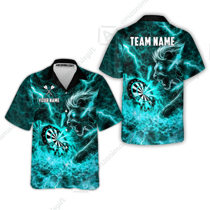 Custom Darts Team Jersey, Personalized Lightning Lion Jersey Shirt For Players With Name & Team Name