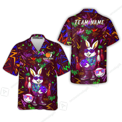 Custom Hip Hop Rabbit Bowling Jersey Polo Shirt, Custom Hip Hop Rabbit Bowling Jersey Team Shirt For Players With Name & Team Name