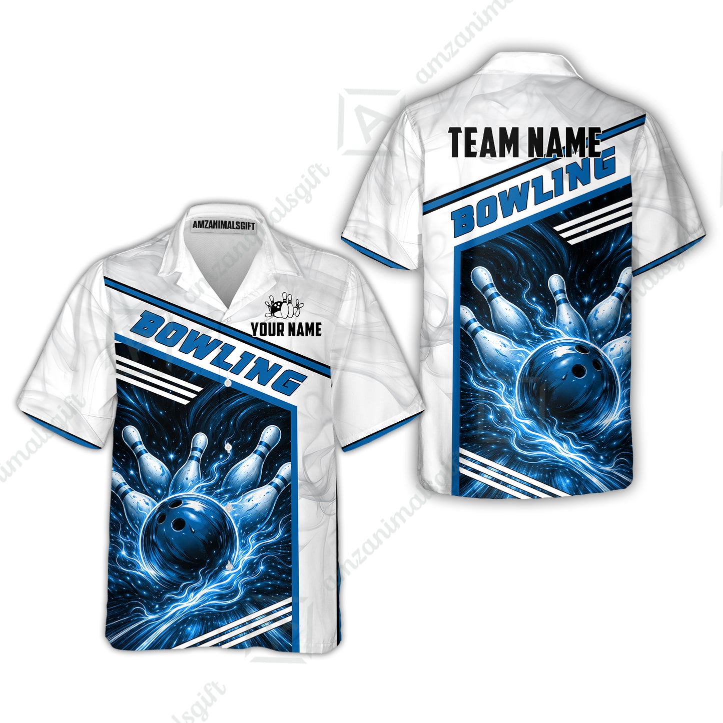 Custom Bowling Jersey Polo Shirt, Retro Racing & Fire Strike, Custom Bowling Jersey Team Shirt For Players With Name & Team Name