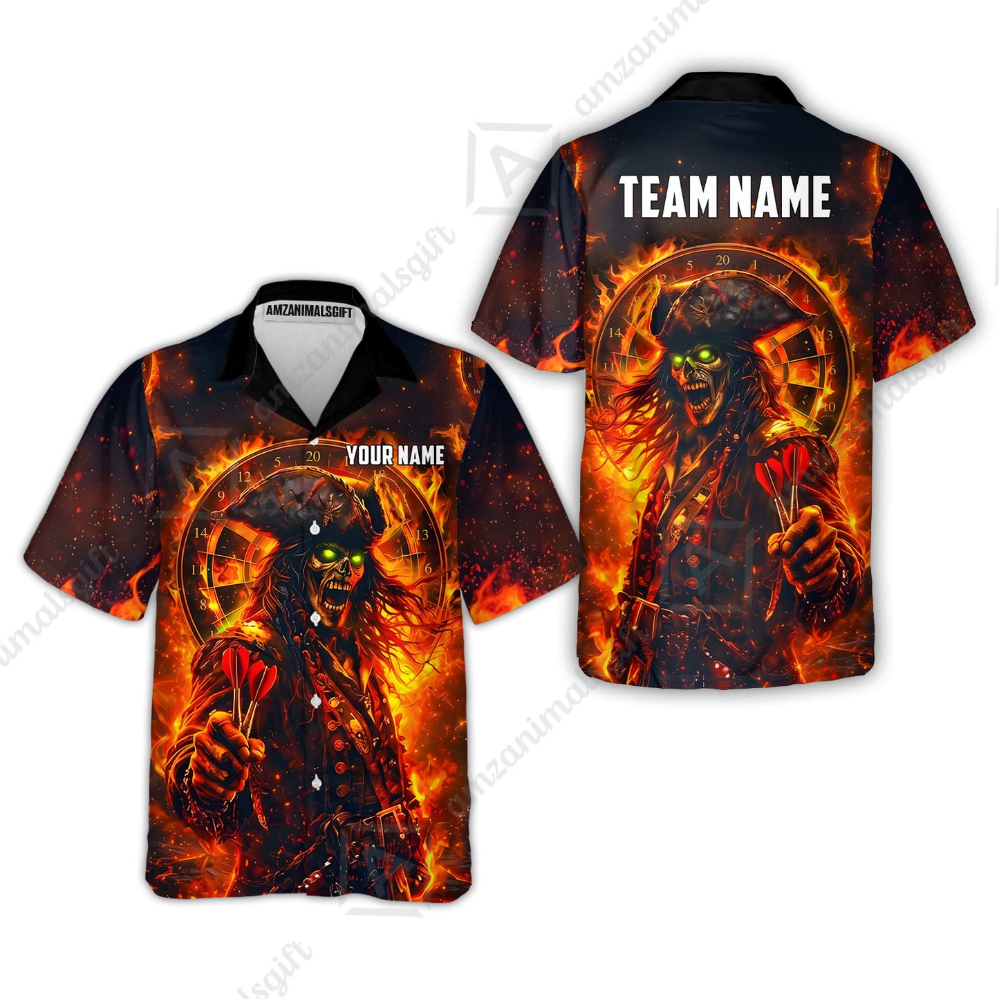 Custom Darts Jersey Polo Shirt, Ghost Pirate, Custom Dart Jersey Team Shirt For Players With Name & Team Name
