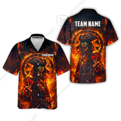 Custom Darts Jersey Polo Shirt, Ghost Pirate, Custom Dart Jersey Team Shirt For Players With Name & Team Name