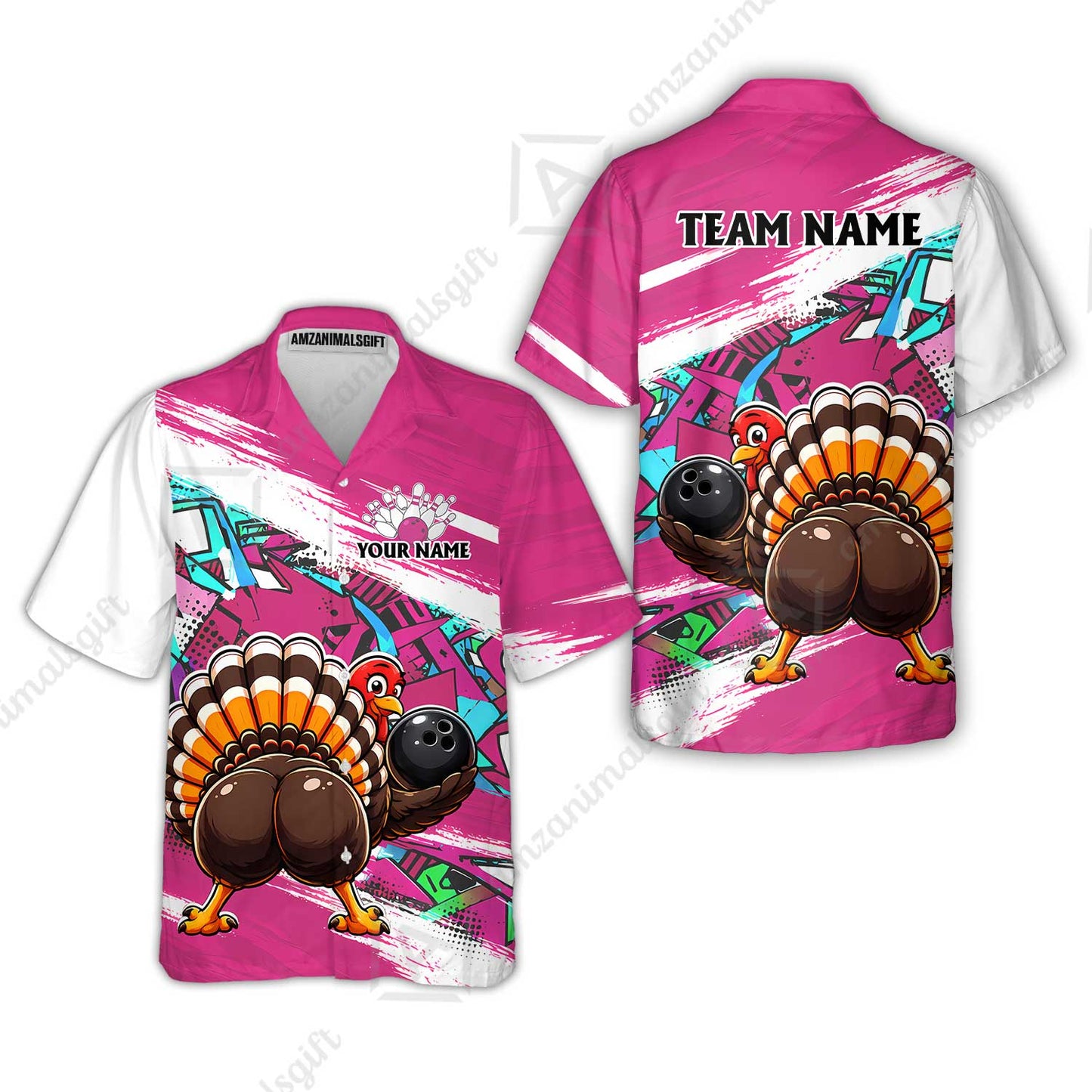 Custom Bowling Jersey Polo Shirt, Turkey Bowling, Personalized Name And Team Name