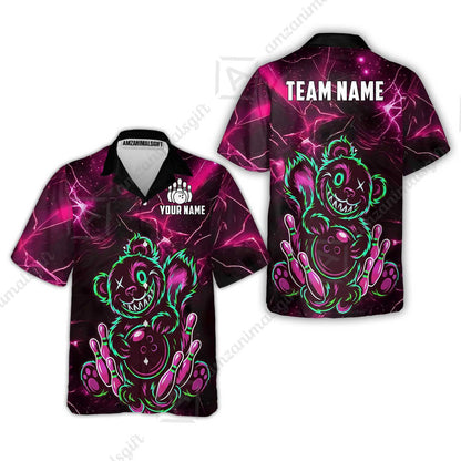 Custom Creepy Teddy Bowling Jersey Polo Shirt, Custom Creepy Teddy Bowling Jersey Team Shirt For Players With Name & Team Name