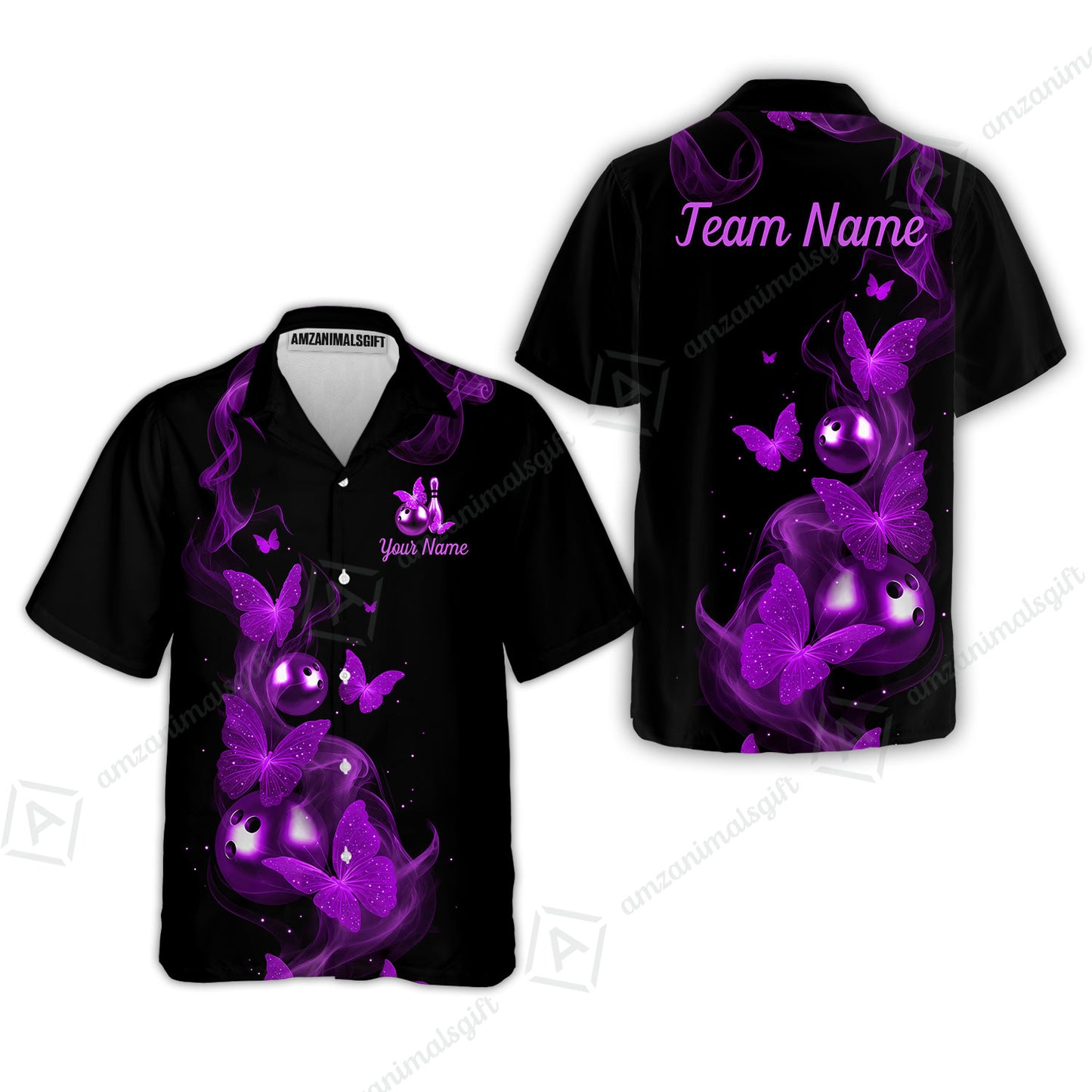 Custom Bowling Jersey Polo Shirt, Butterfly Bowling Smoke, Custom Bowling Jersey Team Shirt For Players With Name & Team Name
