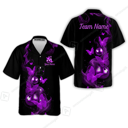 Custom Bowling Jersey Polo Shirt, Butterfly Bowling Smoke, Custom Bowling Jersey Team Shirt For Players With Name & Team Name