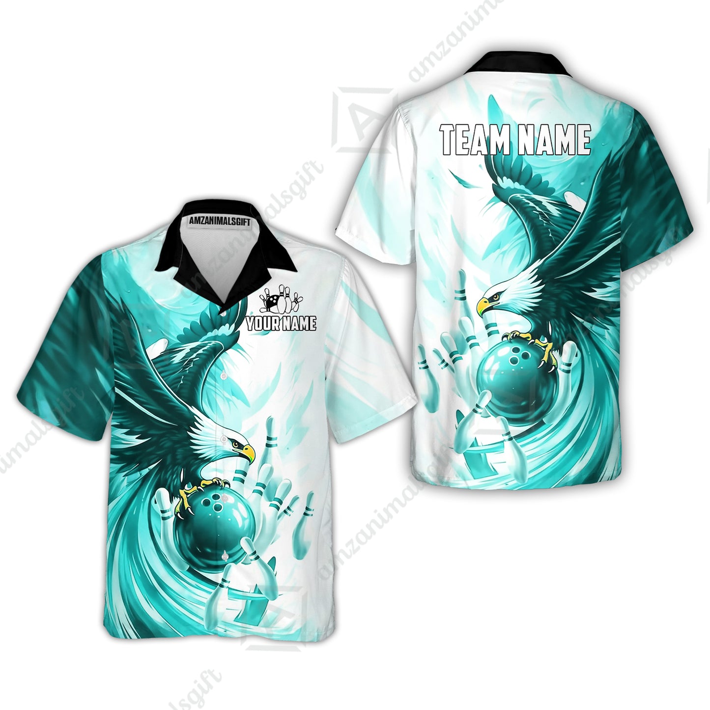 Custom Bowling Jersey Polo Shirt, Soaring Eagle, Custom Bowling Jersey Team Shirt For Players With Name & Team Name
