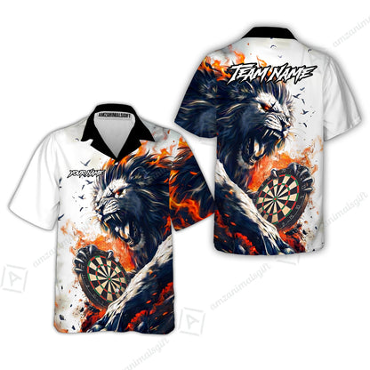 Customized Lion Fire Lava Darts Jersey, Personalized Name And Team Name For Dart Players