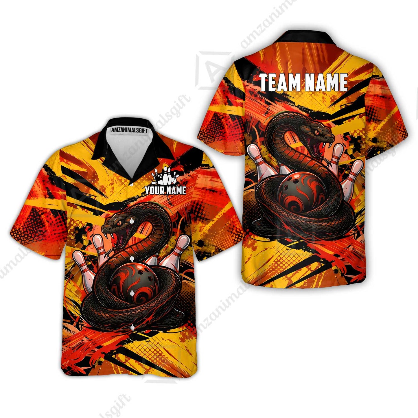 Custom Bowling Jersey Polo Shirt, Viper Venom Strike & Cyberpunk Splash, Custom Bowling Jersey Team Shirt For Players With Name & Team Name