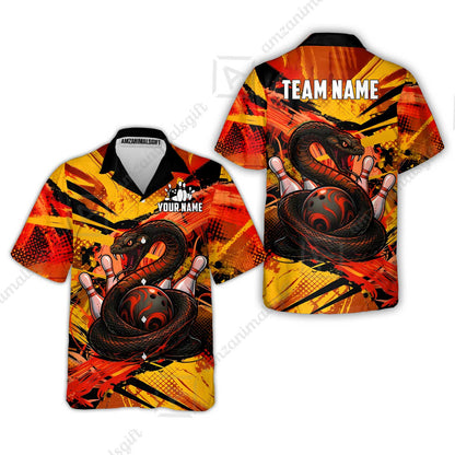 Custom Bowling Jersey Polo Shirt, Viper Venom Strike & Cyberpunk Splash, Custom Bowling Jersey Team Shirt For Players With Name & Team Name