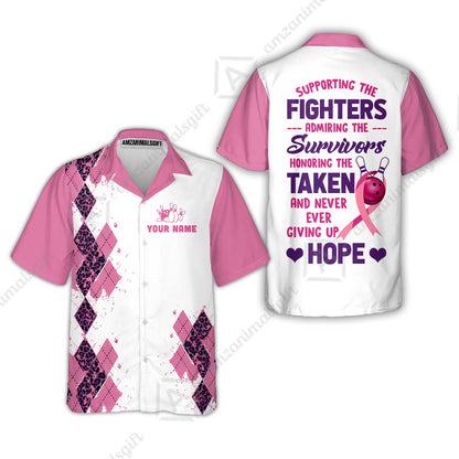 Custom Bowling Jersey Polo Shirt, Supporting The Fighters Admiring The Survivors Honoring The Taken And Never Ever Giving Up Hope