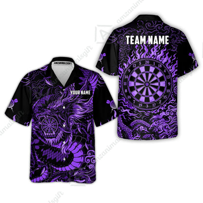 Custom Darts Jersey Polo Shirt, Dragon's Bullseye Darts, Custom Dart Jersey Team Shirt For Players With Name & Team Name