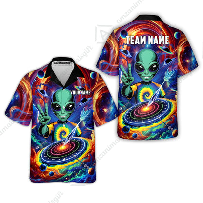 Custom Darts Team Jersey, Personalized Alien Vortex Strike Dart Polo Shirt For Players With Name & Team Name