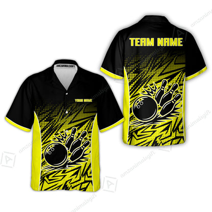 Customized Bowling Unisex Polo Shirt, Abstract Sameless Pattern Color Bowling Uniforms, Personalized Name And Team Name