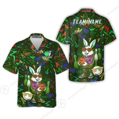 Custom Hip Hop Rabbit Bowling Jersey Polo Shirt, Custom Hip Hop Rabbit Bowling Jersey Team Shirt For Players With Name & Team Name