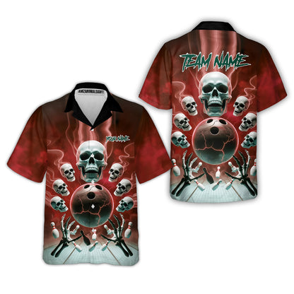 Custom Dark Fantasy Skeleton Bowling Team Jersey, Bowling Uniforms, Personalize Name And Team Name