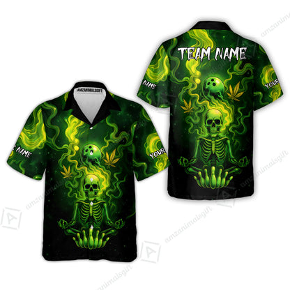 Custom Bowling Team Unisex Polo Shirt, Neon Skull CNB Bowling Custom Shirt Featuring Personalized Name and Team Name