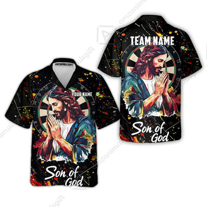 Custom Darts Team Jersey, Personalized Jesus Darts Polo Shirt For Players With Name & Team Name