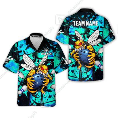 Custom Bowling Jersey Polo Shirt, The Wild Wasp Strike, Custom Bowling Jersey Team Shirt For Players With Name & Team Name