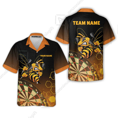 Personalized Darts Men Polo Shirt, Darts And Bee Customized Polo Shirt, Perfect Outfits For Darts Players, Darts Team