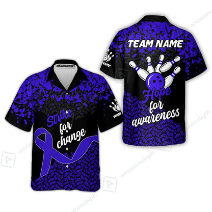 Custom Bowling Jersey Uniform Shirt, Bowling Strike For Change Team Shirt For Players With Name & Team Name