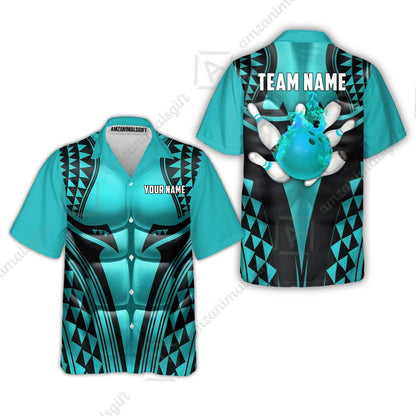 Custom Bowling Jersey Polo Shirt, Polynesian Strike, Custom Bowling Jersey Team Shirt For Players With Name & Team Name