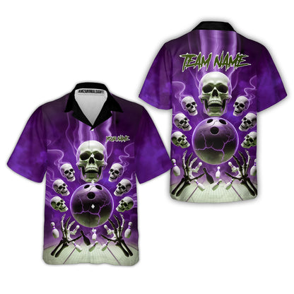 Custom Dark Fantasy Skeleton Bowling Team Jersey, Bowling Uniforms, Personalize Name And Team Name