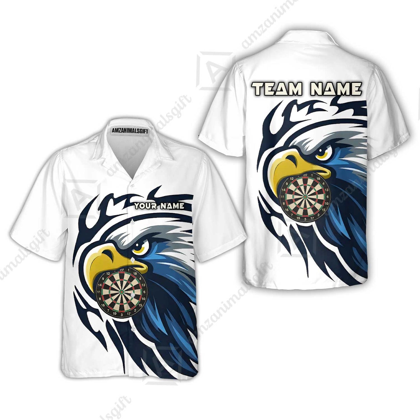 Custom Majestic Eagle Mascot Darts Jersey Polo Shirt, Custom Majestic Eagle Mascot Dart Jersey Team Shirt For Players With Name & Team Name