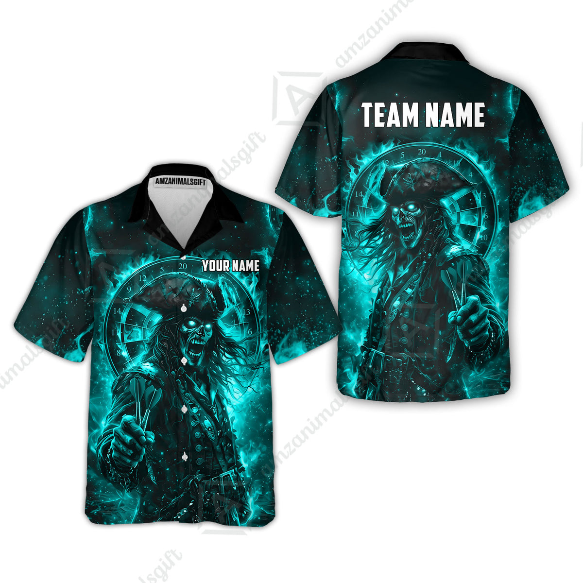 Custom Darts Jersey Polo Shirt, Ghost Pirate, Custom Dart Jersey Team Shirt For Players With Name & Team Name