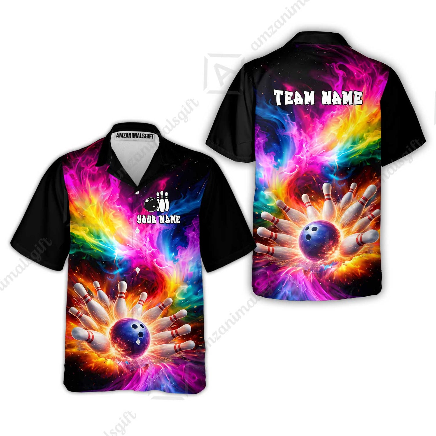 Custom Cosmic Bowling Night Jersey Polo Shirt, Custom Cosmic Bowling Night Jersey Team Shirt For Players With Name & Team Name