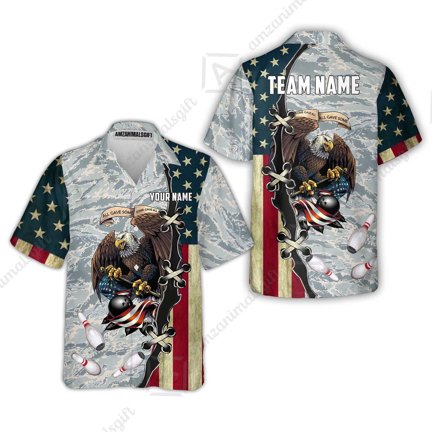 Custom Bowling Jersey Polo Shirt, All Gave Some Bowling, Personalized Name & Team Name