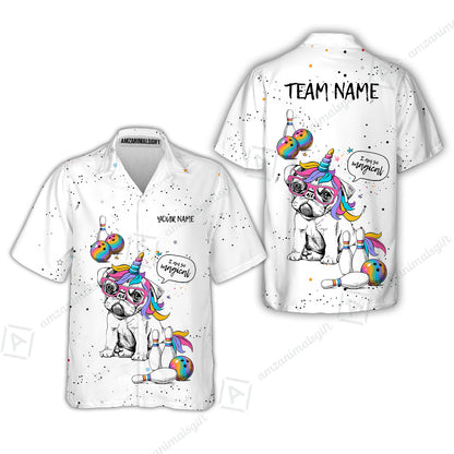 Custom Bowling Jersey Polo Shirt, Pug Bowling I Am So Magical, Custom Bowling Jersey Team Shirt For Players With Name and Team Name